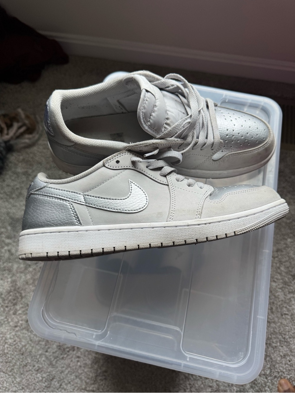 Nike Air Jordan 1 Low - Light Silver/Grey size 11.5
